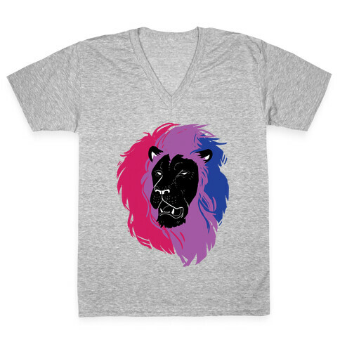 Bisexual Lion Pride V-Neck Tee Shirt