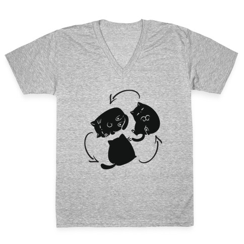 Kitty Pose Cycle  V-Neck Tee Shirt