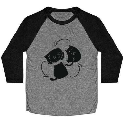 Kitty Pose Cycle  Baseball Tee