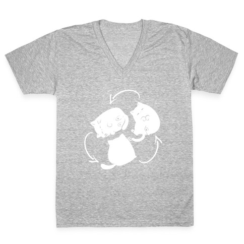 Kitty Pose Cycle  V-Neck Tee Shirt