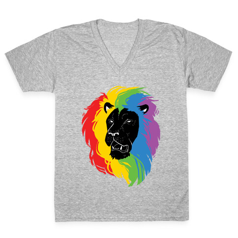 Rainbow Lion V-Neck Tee Shirt