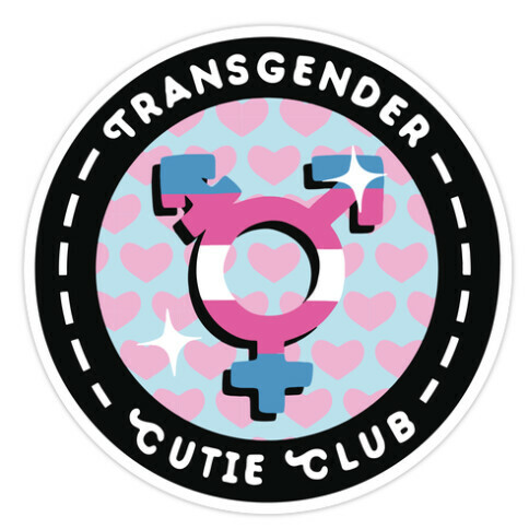 Transgender Cutie Club Patch Die Cut Sticker