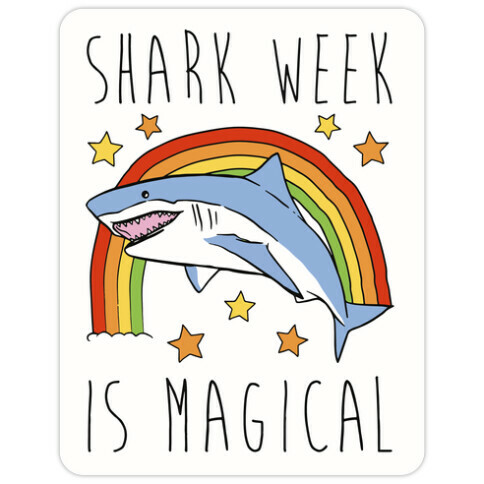 Shark Week Is Magical Parody Die Cut Sticker