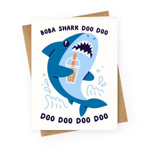 Boba Shark Greeting Card