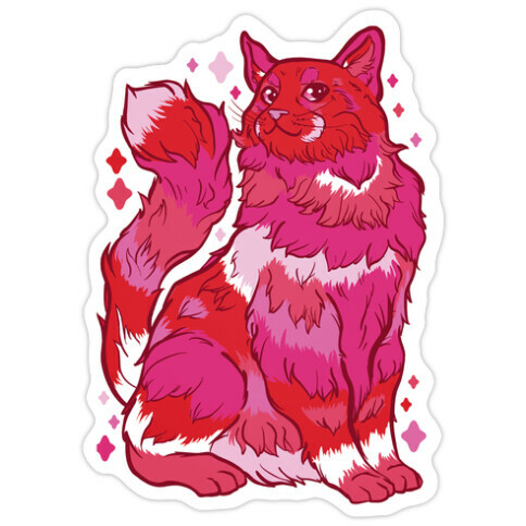 Lesbian Pride Cat Die Cut Sticker