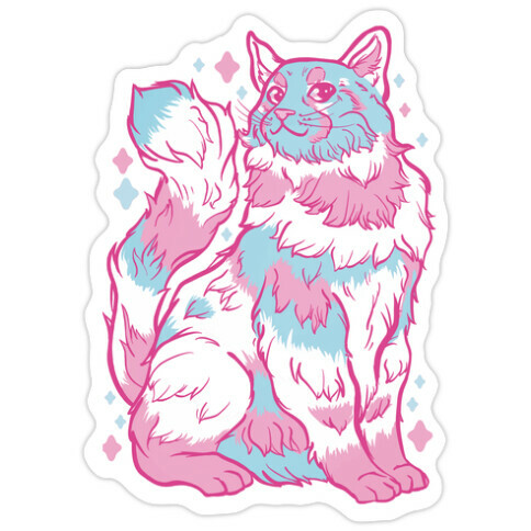 Transgender Pride Cat Die Cut Sticker