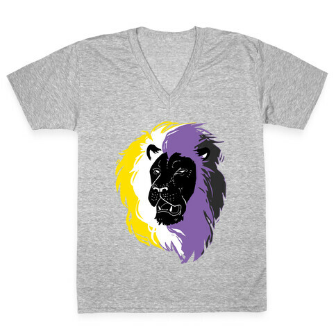 Non-binary Lion Pride V-Neck Tee Shirt