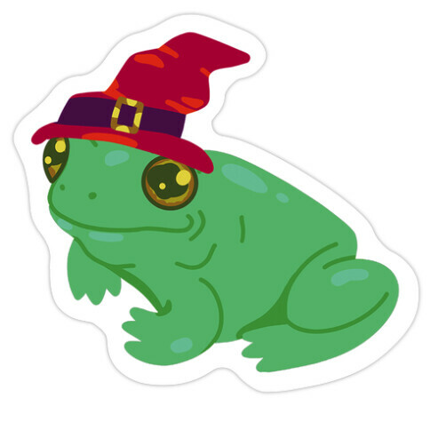 Red Hat Magical Mushroom Frog Die Cut Sticker