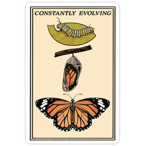 Constantly Evolving Monarch Butterfly Die Cut Sticker