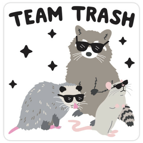 Team Trash Opossum Raccoon Rat Die Cut Sticker