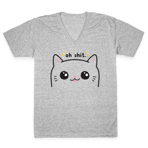 Cuss Cat Oh Shit V-Neck Tee Shirt