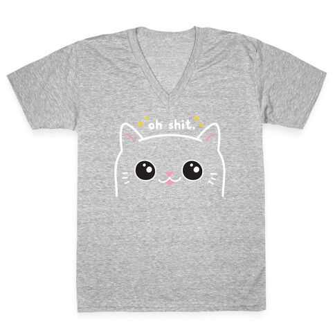 Cuss Cat Oh Shit V-Neck Tee Shirt