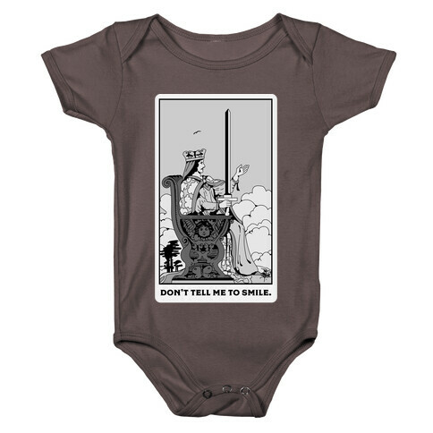 Don't Tell Me To Smile (Queen Of Swords Tarot) Baby One-Piece