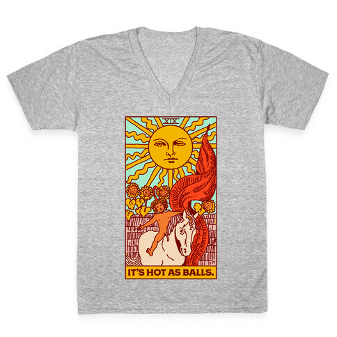 It's Hot As Balls (The Sun Tarot) V-Neck Tee Shirt