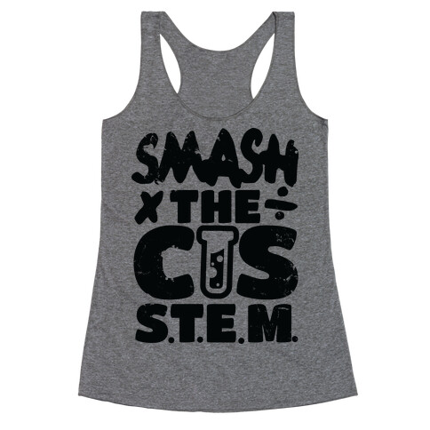 Smash The Cis Stem Racerback Tank Top