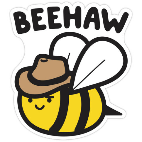 Beehaw Cowboy Bee Die Cut Sticker