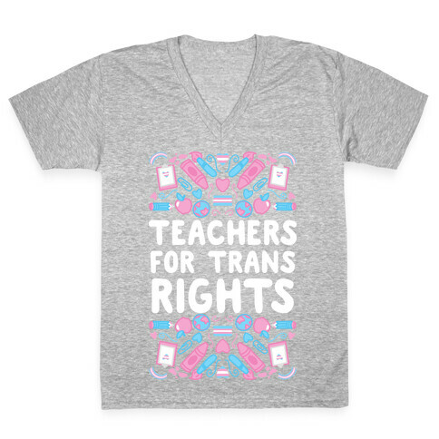 Teachers For Trans Rights V-Neck Tee Shirt