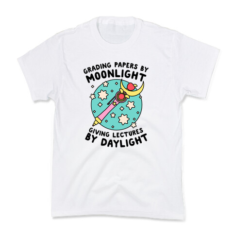 Grading Papers By Moonlight  Kids T-Shirt