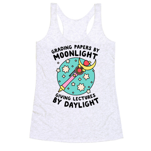 Grading Papers By Moonlight  Racerback Tank Top