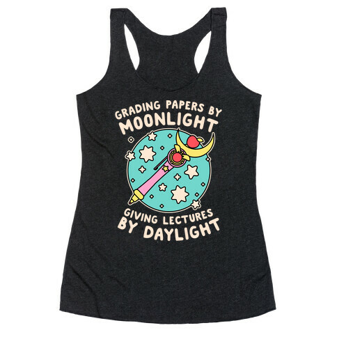 Grading Papers By Moonlight  Racerback Tank Top