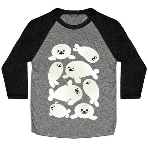 Baby Seals Pattern Study Baseball Tee