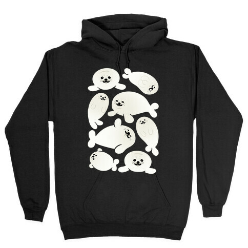 Baby Seals Pattern Study Hooded Sweatshirt