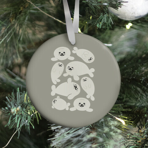 Baby Seals Pattern Study Ornament