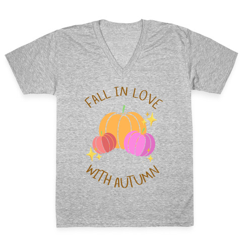 Fall In Love With Autumn V-Neck Tee Shirt