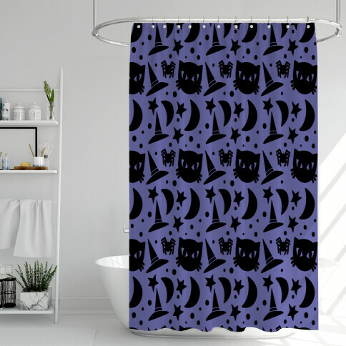 Witchy Halloween Pattern Shower Curtain