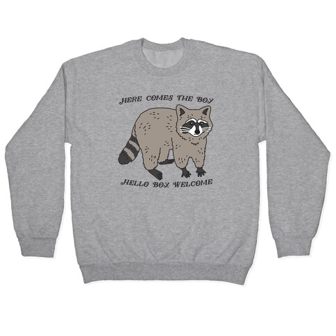 Here Comes The Boy, Hello Boy, Welcome - Raccoon Pullover