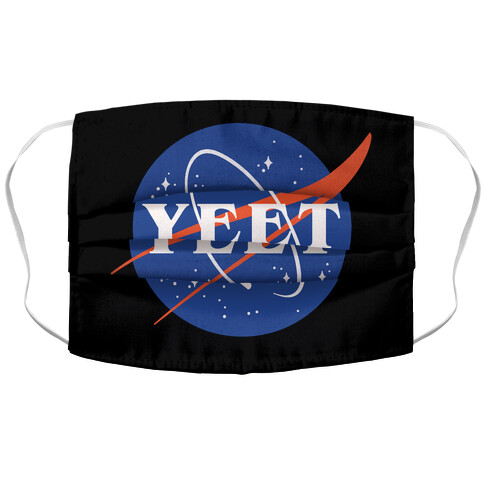 Yeet Nasa Logo Parody White Print Accordion Face Mask