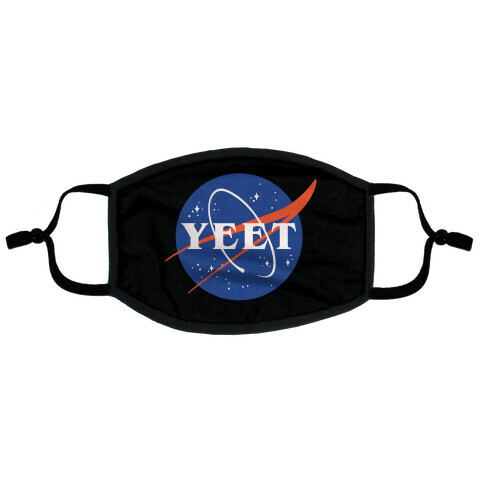 Yeet Nasa Logo Parody White Print Flat Face Mask