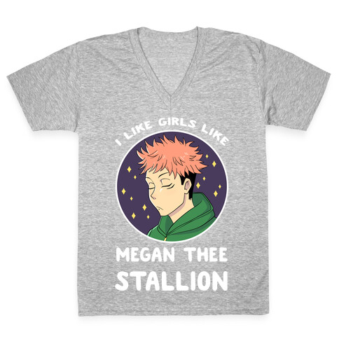 I Like Girls Like Megan Thee Stallion V-Neck Tee Shirt