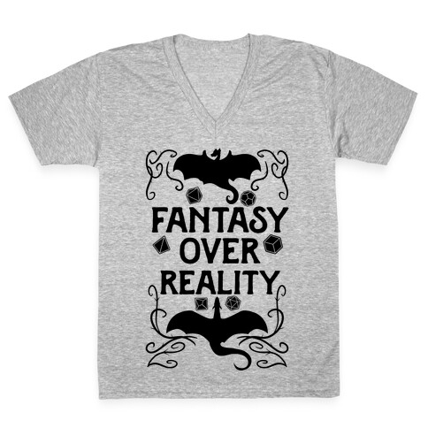 Fantasy Over Reality V-Neck Tee Shirt
