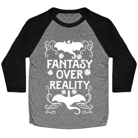 Fantasy Over Reality Baseball Tee