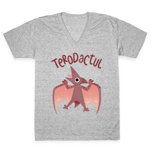 Derpy Animals Terodactul V-Neck Tee Shirt