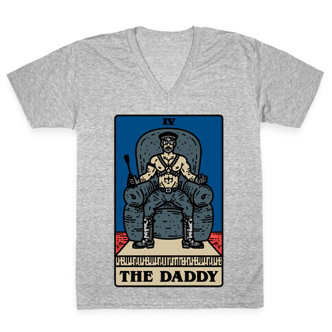The Daddy Tarot Card Parody V-Neck Tee Shirt