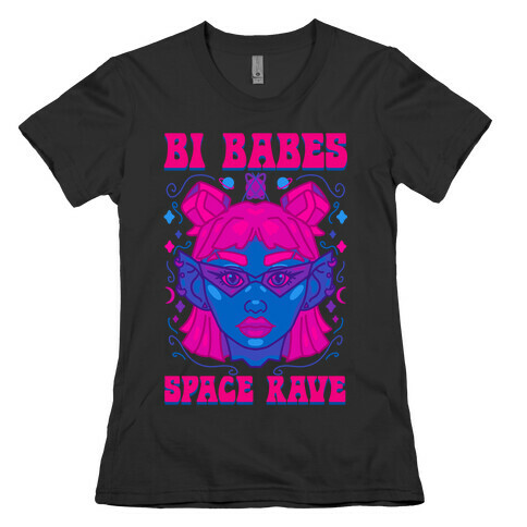 Bi Babes Space Rave Womens T-Shirt