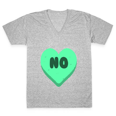 Valentine's Day Heart No V-Neck Tee Shirt