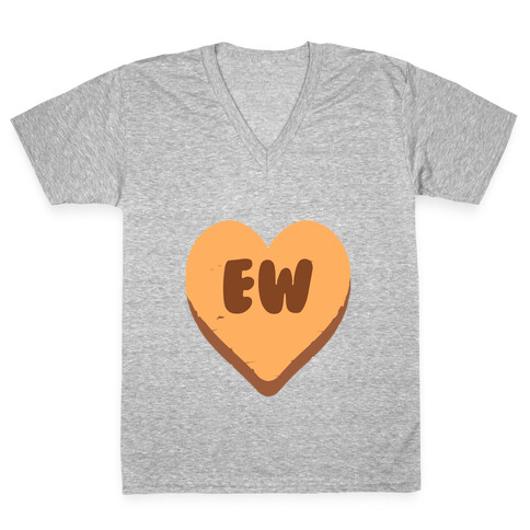 Valentine's Day Heart Ew V-Neck Tee Shirt