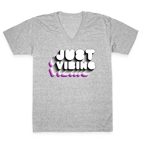 Just Vibing (Ace Pride) V-Neck Tee Shirt