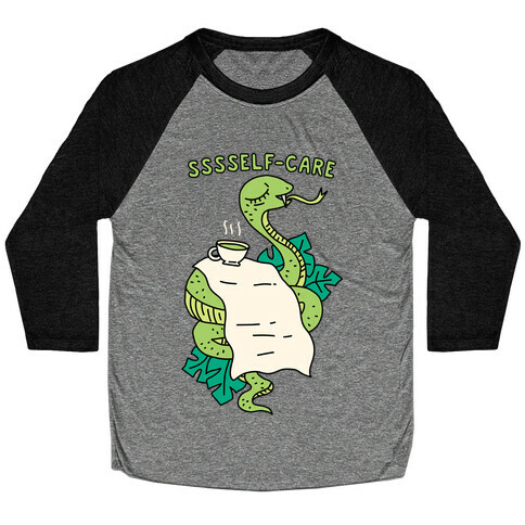 Sssself-Care Snake Baseball Tee