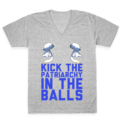 Kick The Patriarchy In The Balls V-Neck Tee Shirt