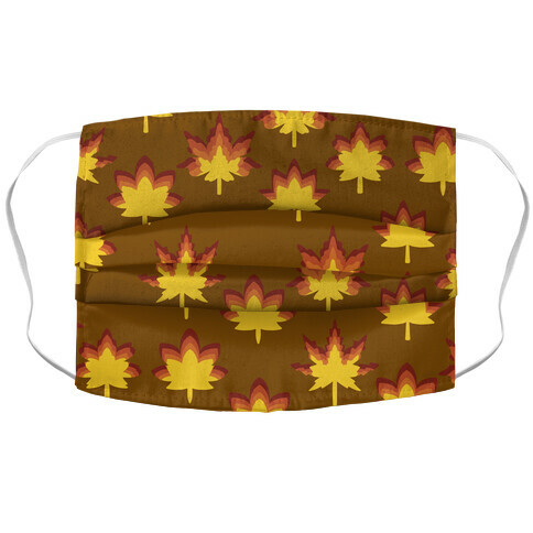 Retro Fall Leaves Pattern Accordion Face Mask