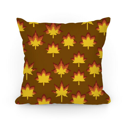 Retro Fall Leaves Pattern Pillow