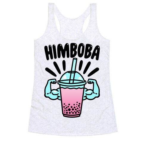 Himboba Himbo Bubble Tea Parody Racerback Tank Top