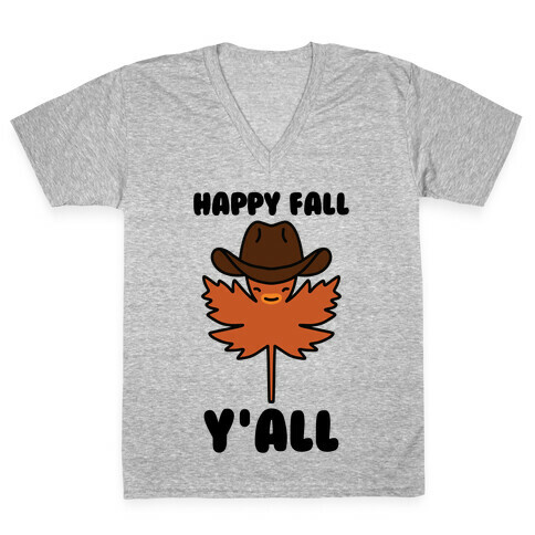 Happy Fall Y'all (Country Leaf) V-Neck Tee Shirt