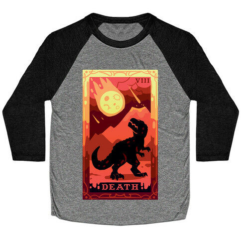 Death Dino Tarot Baseball Tee