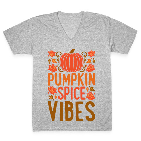 Pumpkin Spice Vibes V-Neck Tee Shirt