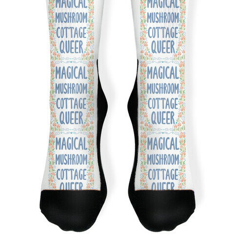 Magical Mushroom Cottage Queer Sock